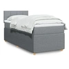 Image de Sommier à lattes de lit avec matelas Gris clair 90x200 cm Tissu 3287339
