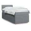 Image de Sommier à lattes de lit avec matelas Gris clair 90x200 cm Tissu 3287346