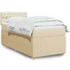 Image de Sommier à lattes de lit avec matelas Crème 90x200 cm Tissu 3287351