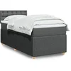 Image de Sommier à lattes de lit avec matelas Gris foncé 90x200 cm Tissu 3287354