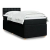 Image de Sommier à lattes de lit avec matelas Noir 90x200 cm Tissu 3287355