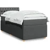 Image de Sommier à lattes de lit avec matelas Gris foncé 100x200cm Tissu 3287375