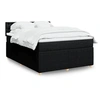 Image de Sommier à lattes de lit avec matelas Noir 140x190 cm Tissu 3287467