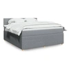 Image de Sommier à lattes de lit avec matelas Gris clair 180x200cm Tissu 3287535