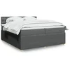 Image de Sommier à lattes de lit avec matelas Gris foncé 200x200cm Tissu 3287578