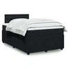 Image de Sommier à lattes de lit avec matelas noir 120x190 cm velours 3287700