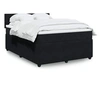Image de Sommier à lattes de lit avec matelas Noir 140x190 cm Velours 3287730