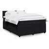 Image de Sommier à lattes de lit avec matelas Noir 140x190 cm Velours 3287748