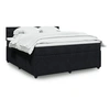 Image de Sommier à lattes de lit avec matelas Noir 180x200 cm Velours 3287820
