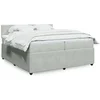 Image de Sommier à lattes de lit et matelas Gris clair 200x200cm Velours 3287824