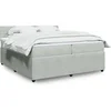 Image de Sommier à lattes de lit et matelas Gris clair 200x200cm Velours 3287830