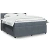 Image de Sommier à lattes de lit et matelas Gris foncé 200x200cm Velours 3287843