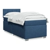 Image de Sommier à lattes de lit avec matelas Bleu 100x200 cm Tissu 3288105