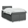 Image de Sommier à lattes de lit avec matelas Gris foncé 120x200cm Tissu 3288163