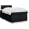 Image de Sommier à lattes de lit avec matelas Noir 120x200 cm Tissu 3288164