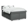 Image de Sommier à lattes de lit avec matelas Gris foncé 140x190cm Tissu 3288184