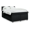 Image de Sommier à lattes de lit avec matelas Noir 140x190 cm Tissu 3288185