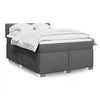 Image de Sommier à lattes de lit avec matelas Gris foncé 140x190cm Tissu 3288191