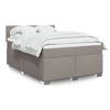 Image de Sommier à lattes de lit avec matelas Taupe 140x200 cm Tissu 3288215