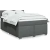 Image de Sommier à lattes de lit avec matelas Gris foncé 160x200cm Tissu 3288240
