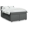 Image de Sommier à lattes de lit avec matelas Gris foncé 160x200cm Tissu 3288254