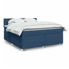 Image de Sommier à lattes de lit avec matelas Bleu 180x200 cm Tissu, lit, lit à plate-forme, lit à panneaux, meuble de chambre 3288266