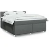 Image de Sommier à lattes de lit avec matelas Gris foncé 180x200cm Tissu 3288268