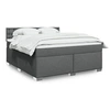 Image de Sommier à lattes de lit avec matelas Gris foncé 180x200cm Tissu 3288282
