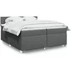 Image de Sommier à lattes de lit avec matelas Gris foncé 200x200cm Tissu 3288289