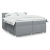 Image de Sommier à lattes de lit avec matelas Gris clair 200x200cm Tissu 3288295