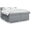 Image de Sommier à lattes de lit avec matelas Gris clair 200x200cm Tissu 3288302