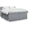 Image de Sommier à lattes de lit avec matelas Gris clair 200x200cm Tissu 3288309