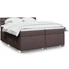 Image de Boxspring met matras stof donkerbruin 200x200 cm3288312