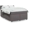 Image de Boxspring met matras kunstleer grijs 160x200 cm3288430