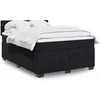 Image de Sommier à lattes de lit avec matelas Noir 140x190 cm Velours, lit, lit à plate-forme, lit à panneaux, meuble de 3288602