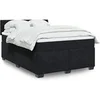 Image de Sommier à lattes de lit avec matelas Noir 140x190 cm Velours, lit, lit à plate-forme, lit à panneaux, meuble de 3288614