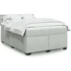 Image de Sommier à lattes de lit et matelas Gris clair 140x190cm Velours 3288618