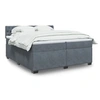 Image de Sommier à lattes de lit et matelas Gris foncé 200x200cm Velours 3288709