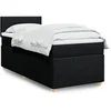 Image de Sommier à lattes de lit et matelas Noir 80x200 cm Tissu 3288802