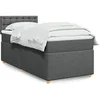 Image de Sommier à lattes de lit avec matelas Gris foncé 90x200 cm Tissu 3288878