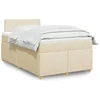 Image de Sommier à lattes de lit avec matelas Crème 120x200 cm Tissu 3288945