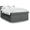 Image de Sommier à lattes de lit avec matelas Gris foncé 140x190cm Tissu 3288976