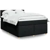 Image de Sommier à lattes de lit avec matelas Noir 140x190 cm Tissu 3288977