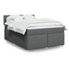 Image de Sommier à lattes de lit avec matelas Gris foncé 140x190cm Tissu 3288983