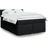 Image de Sommier à lattes de lit avec matelas Noir 140x190 cm Tissu 3288984