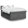 Image de Sommier à lattes de lit avec matelas Gris foncé 140x200cm Tissu 3288997