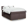 Image de Boxspring met matras stof donkerbruin 140x200 cm3289013