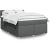 Image de Sommier à lattes de lit avec matelas Gris foncé 140x200cm Tissu 3289018
