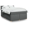 Image de Sommier à lattes de lit avec matelas Gris foncé 160x200cm Tissu 3289025