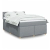 Image de Sommier à lattes de lit avec matelas Gris clair 160x200cm Tissu 3289031